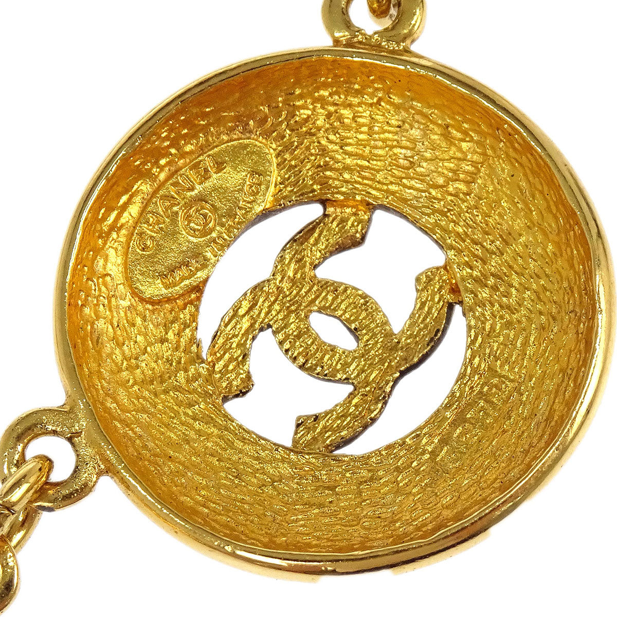 Chanel Chain Necklace Gold Medallion 3872