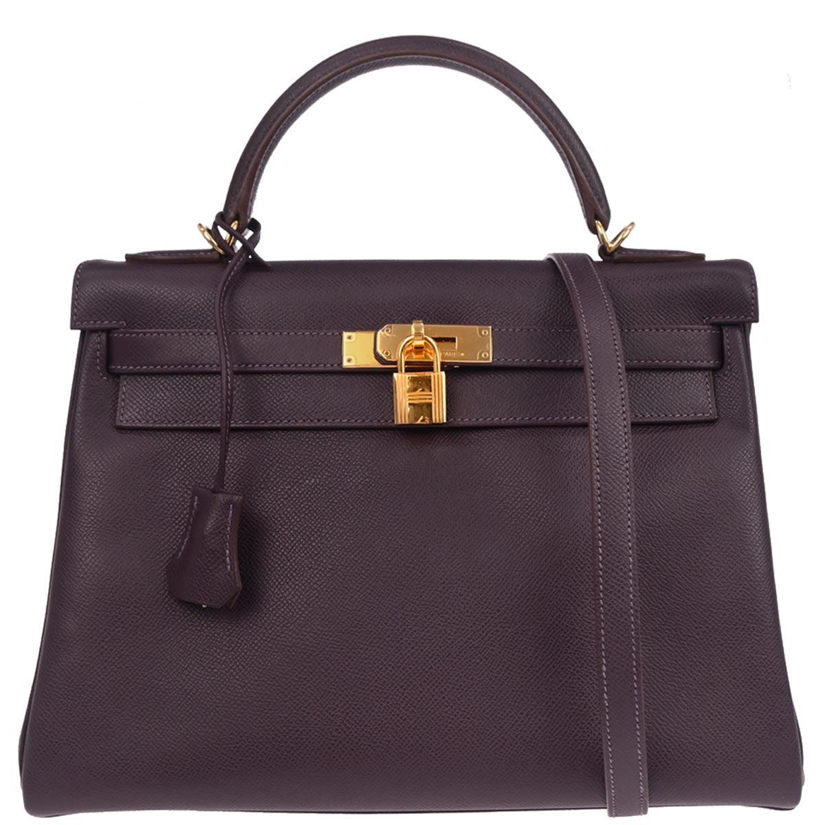 Hermes Raisin Epsom Kelly 32 Retourne 2way Shoulder Handbag