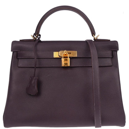 Hermes Raisin Epsom Kelly 32 Retourne 2way Shoulder Handbag