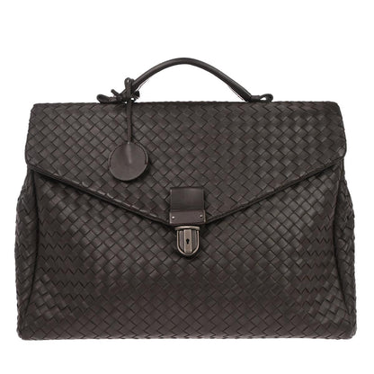Bottega Veneta Brown Calfskin Intrecciato Briefcase Handbag