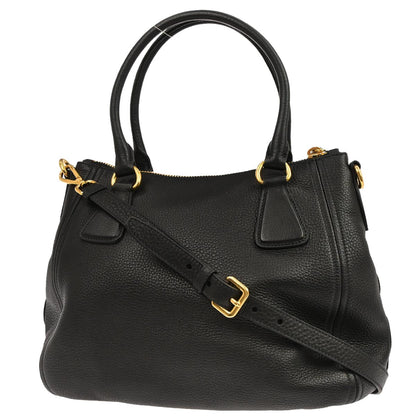 Prada Black Leather 2way Shoulder Handbag