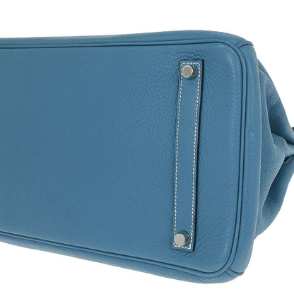 Hermes Blue Jean Taurillon Clemence Birkin 35 Handbag
