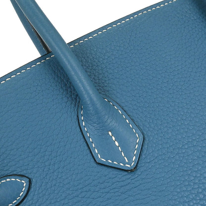 Hermes Blue Jean Taurillon Clemence Birkin 35 Handbag