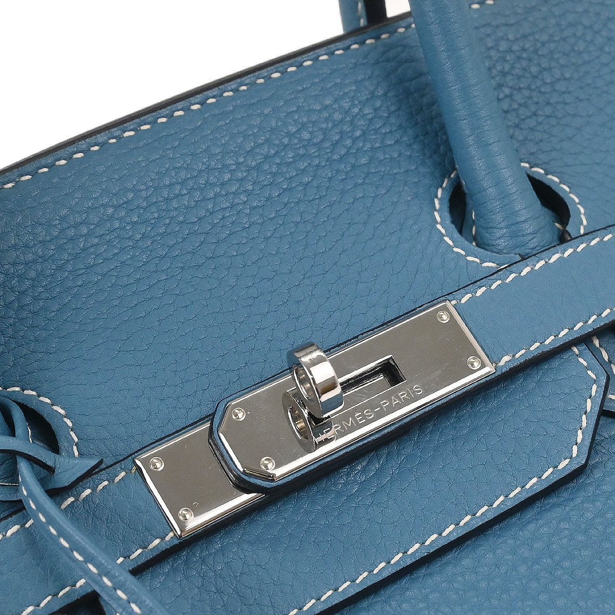 Hermes Blue Jean Taurillon Clemence Birkin 35 Handbag