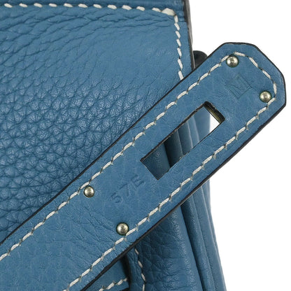 Hermes Blue Jean Taurillon Clemence Birkin 35 Handbag