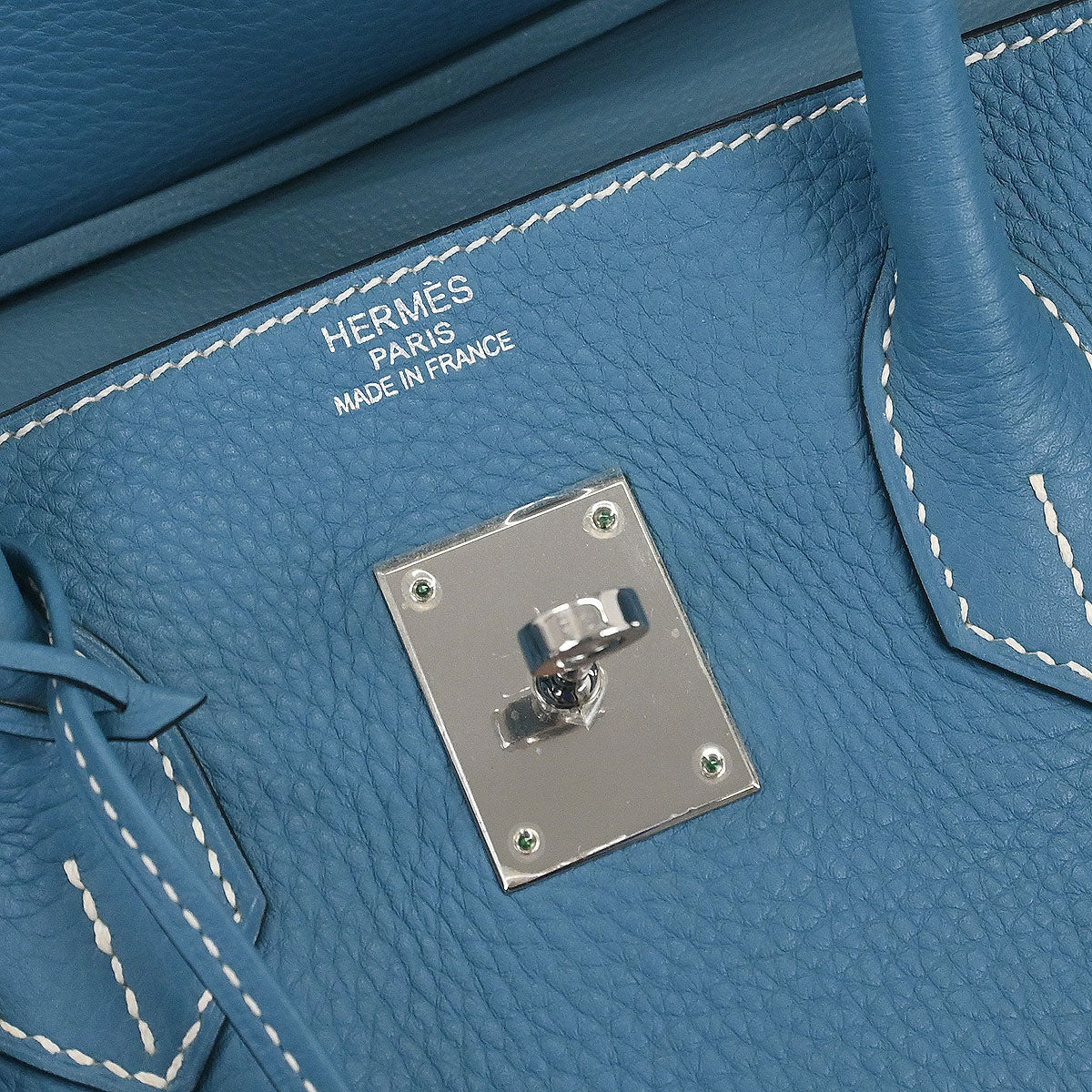 Hermes Blue Jean Taurillon Clemence Birkin 35 Handbag