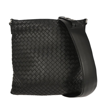 Bottega Veneta Black Lambskin Intrecciato Shoulder Bag
