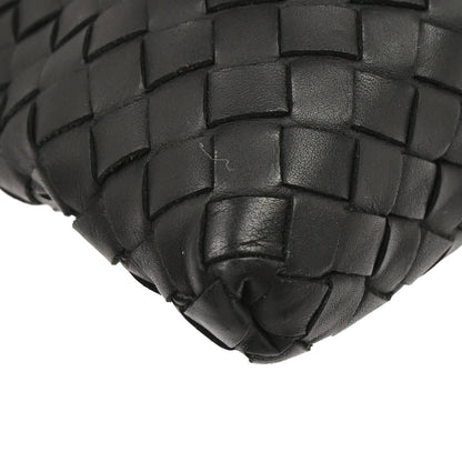Bottega Veneta Black Lambskin Intrecciato Shoulder Bag