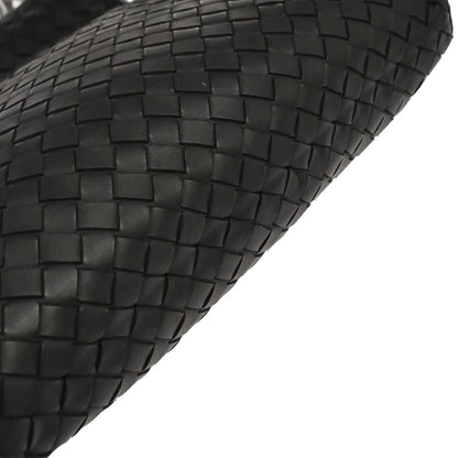 Bottega Veneta Black Lambskin Intrecciato Shoulder Bag