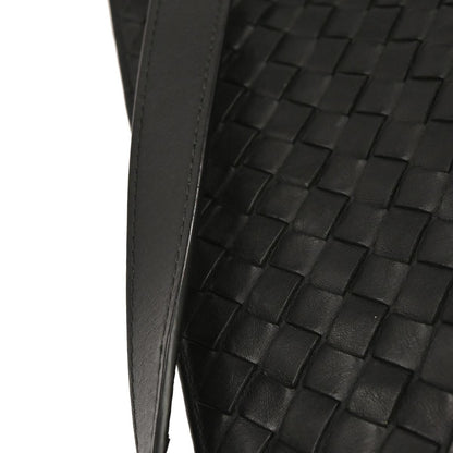 Bottega Veneta Black Lambskin Intrecciato Shoulder Bag