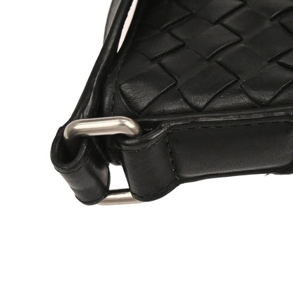 Bottega Veneta Black Lambskin Intrecciato Shoulder Bag
