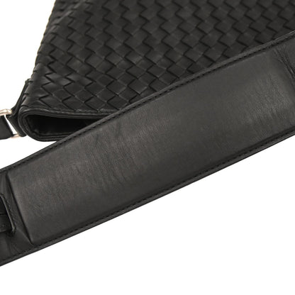 Bottega Veneta Black Lambskin Intrecciato Shoulder Bag