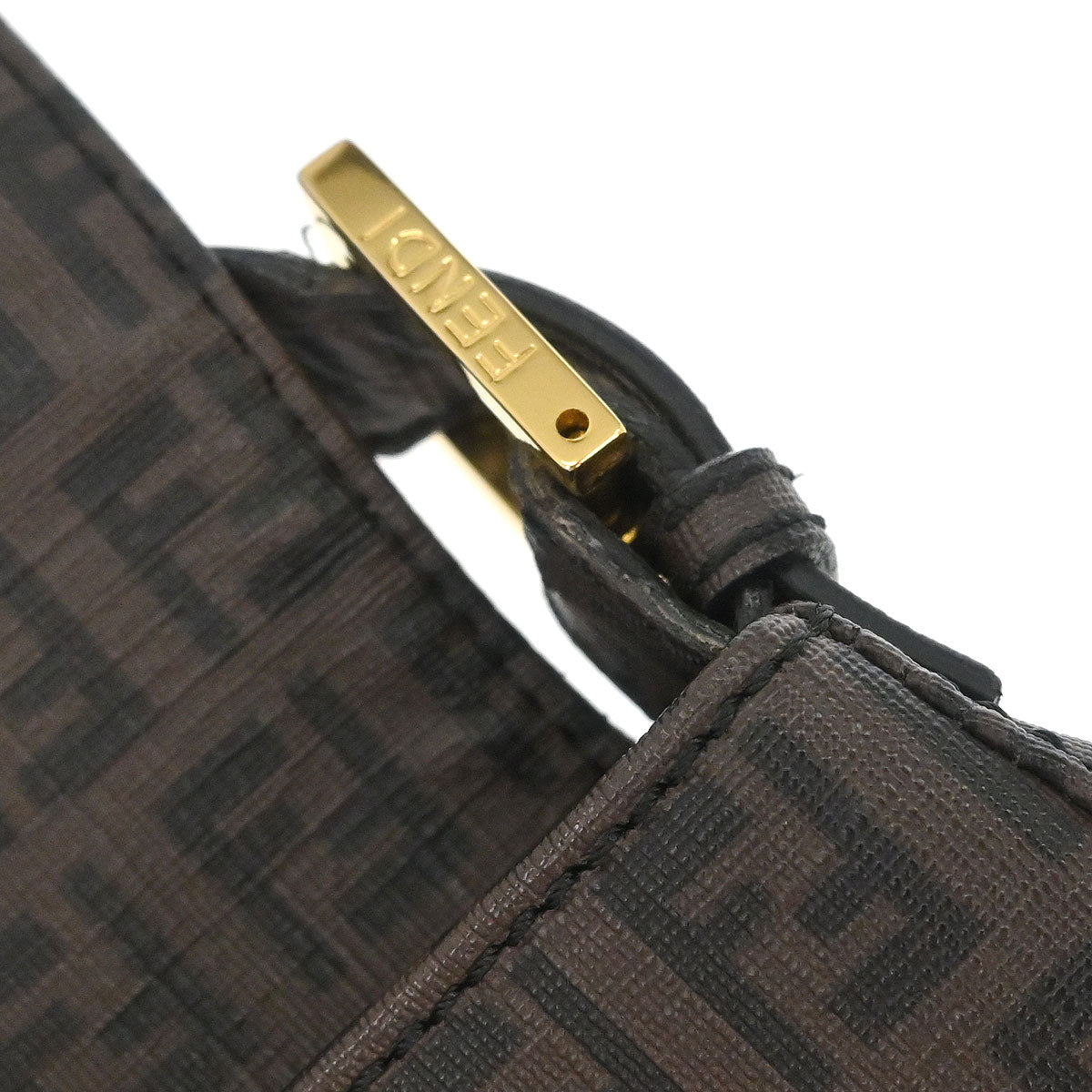 Fendi Brown PVC Zucchino Mamma Baguette Handbag