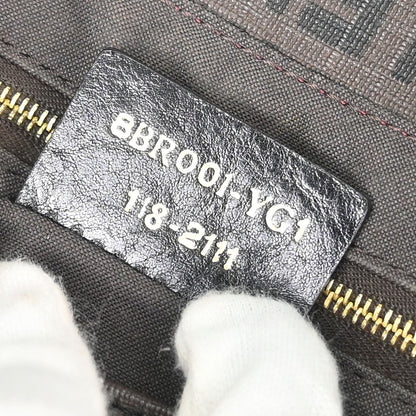 Fendi Brown PVC Zucchino Mamma Baguette Handbag