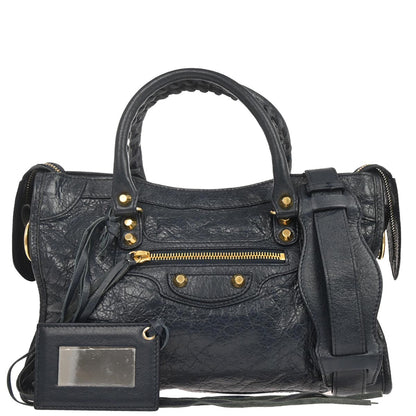 Balenciaga Navy Chevre City Small 2way Shoulder Handbag