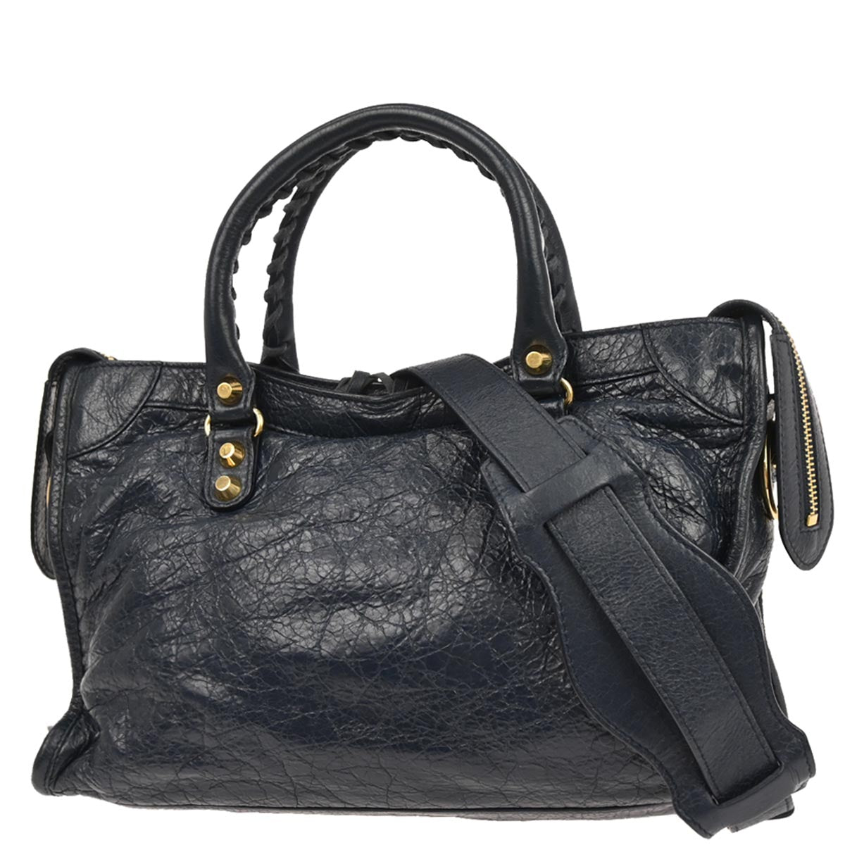 Balenciaga Navy Chevre City Small 2way Shoulder Handbag