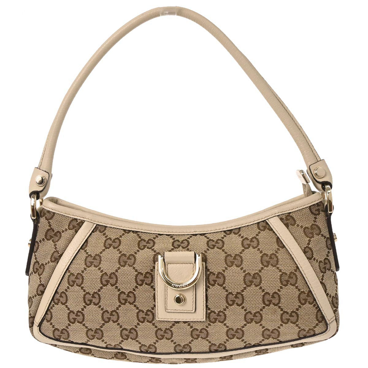 Gucci Ivory Beige Abbey D-ring GG Handbag