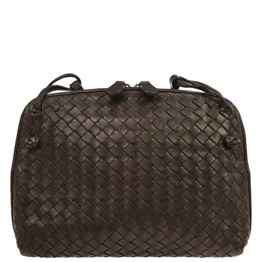 Bottega Veneta Brown Lambskin Intrecciato Shoulder Bag