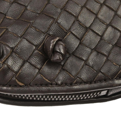 Bottega Veneta Brown Lambskin Intrecciato Shoulder Bag