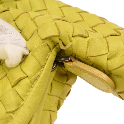 Bottega Veneta Yellow Lambskin Intrecciato Hobo Handbag