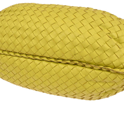 Bottega Veneta Yellow Lambskin Intrecciato Hobo Handbag