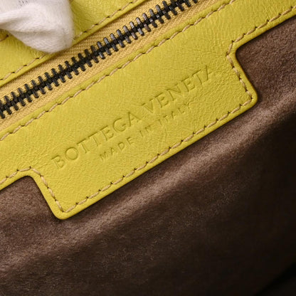 Bottega Veneta Yellow Lambskin Intrecciato Hobo Handbag