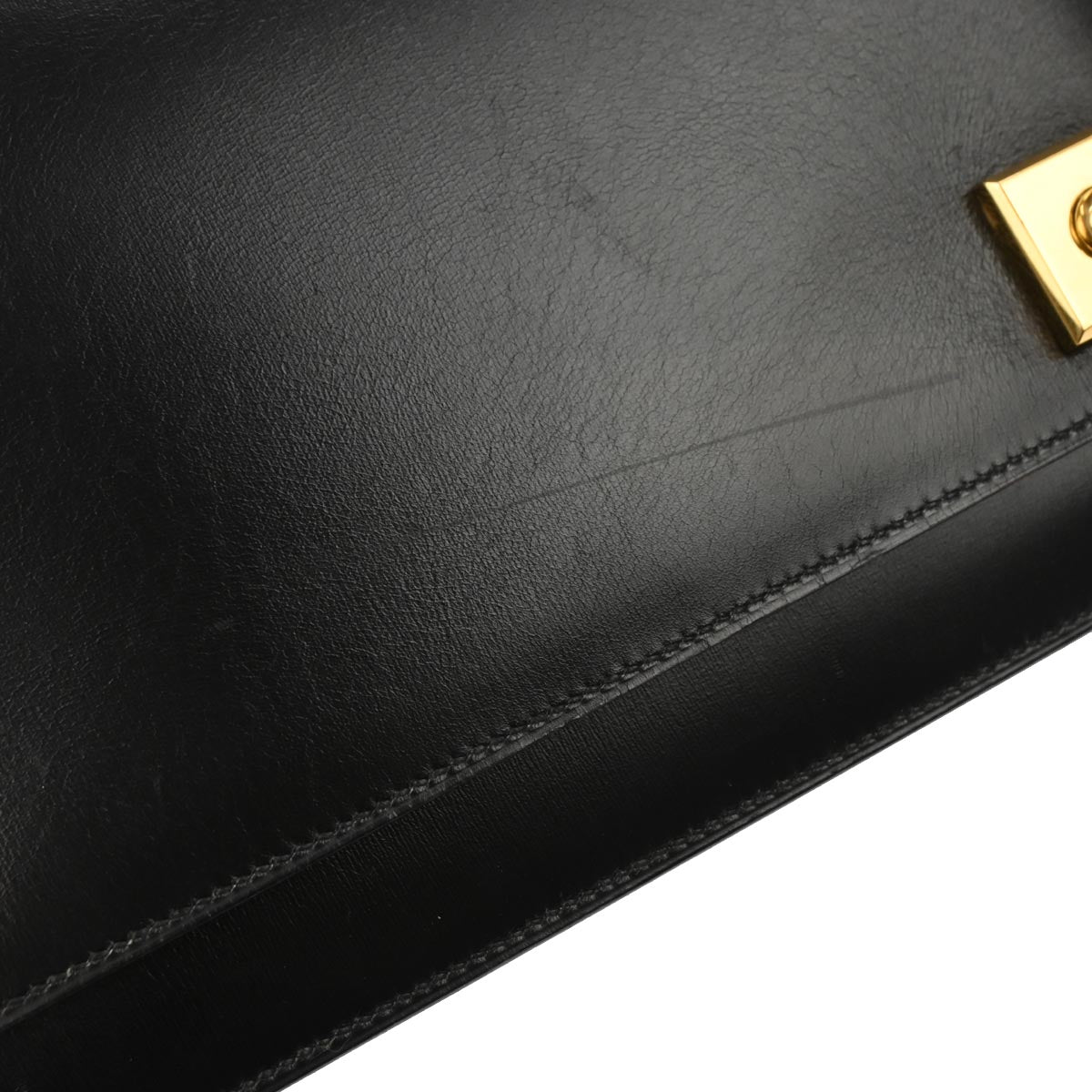 Hermes Black Box Calf Piano Handbag