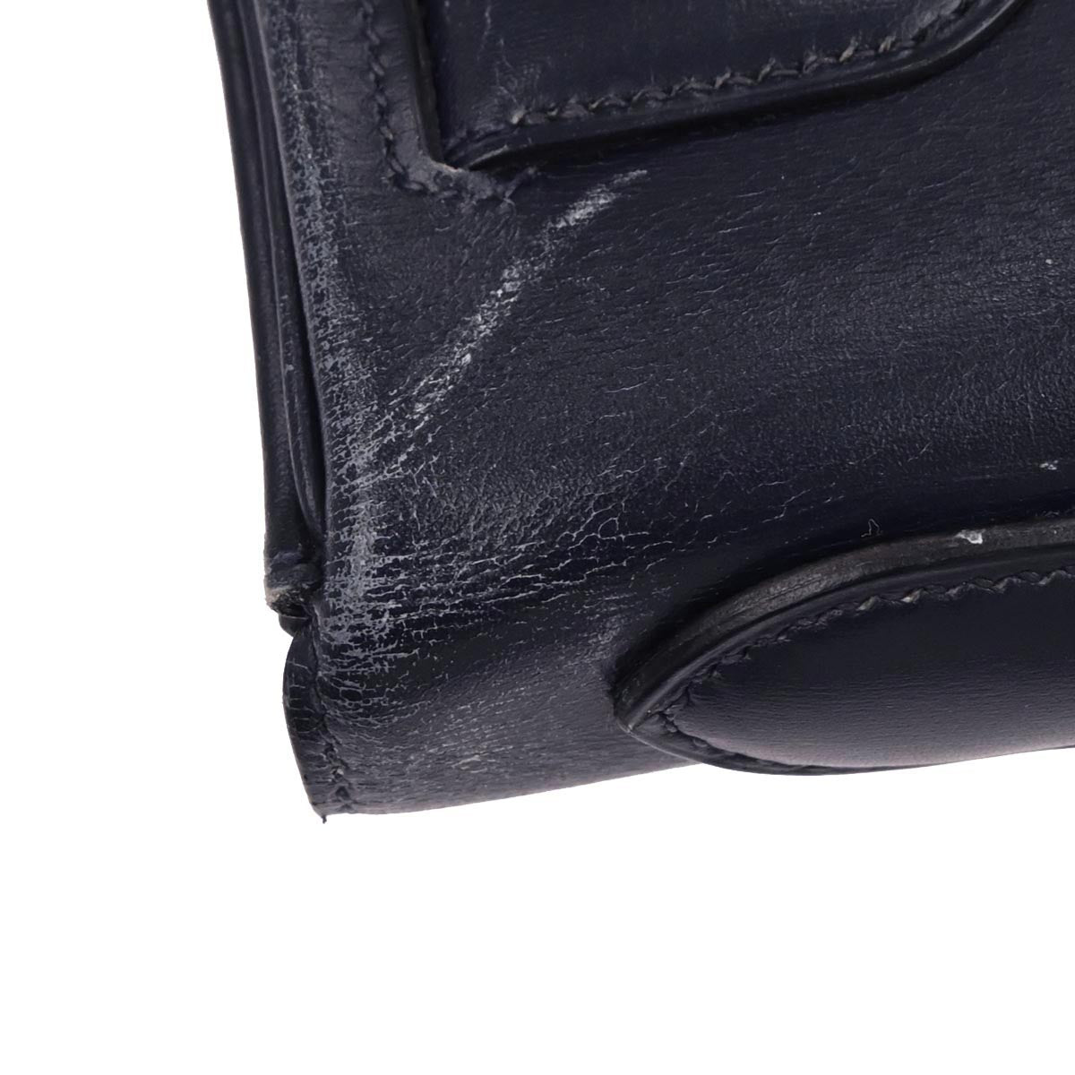 Hermes Navy Box Calf Kelly 32 Retourne 2way Shoulder Handbag