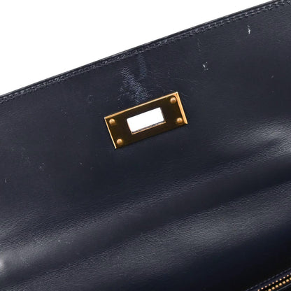 Hermes Navy Box Calf Kelly 32 Retourne 2way Shoulder Handbag