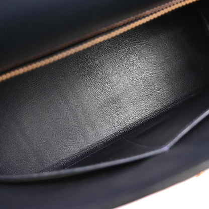 Hermes Navy Box Calf Kelly 32 Retourne 2way Shoulder Handbag