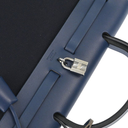 Hermes Beige Navy Toile H Officier Herbag PM 2 in 1 Shoulder Handbag