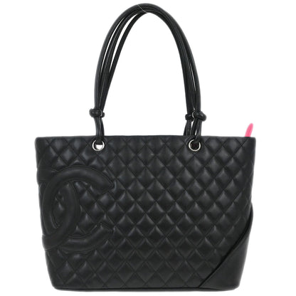 Chanel 2005-2006 Black Calfskin Cambon Ligne Tote Handbag