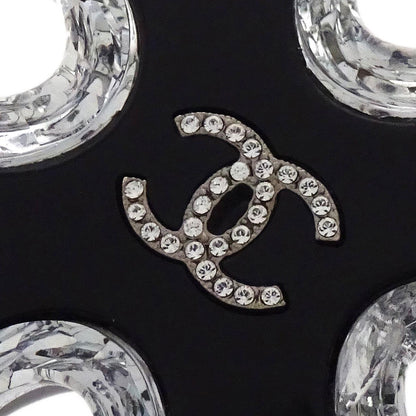 Chanel CC Brooch Pin Rhinestone Black 16P