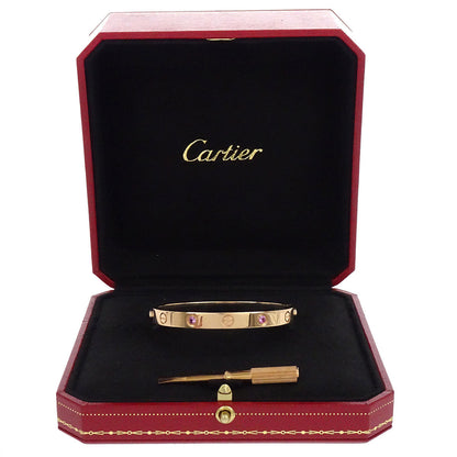 Cartier Love Bracelet Bangle 750 Pink Sapphire #16 Jewelry