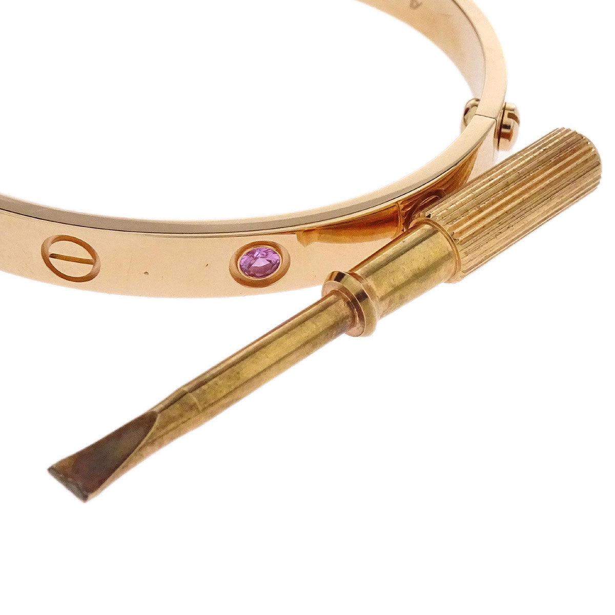 Cartier Love Bracelet Bangle 750 Pink Sapphire #16 Jewelry