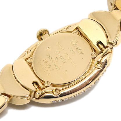 Cartier Baignoire Long Bracelet Ref.1950 Quartz Watch 18KYG Diamond