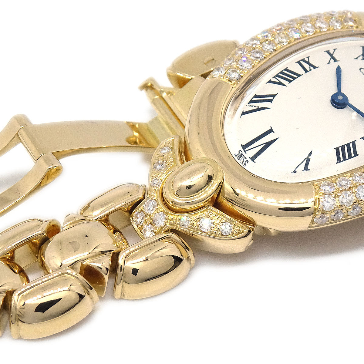 Cartier Baignoire Long Bracelet Ref.1950 Quartz Watch 18KYG Diamond