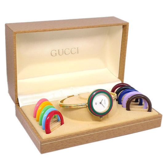Gucci 1100-L Change Bezel Chameleon Quartz Watch SS