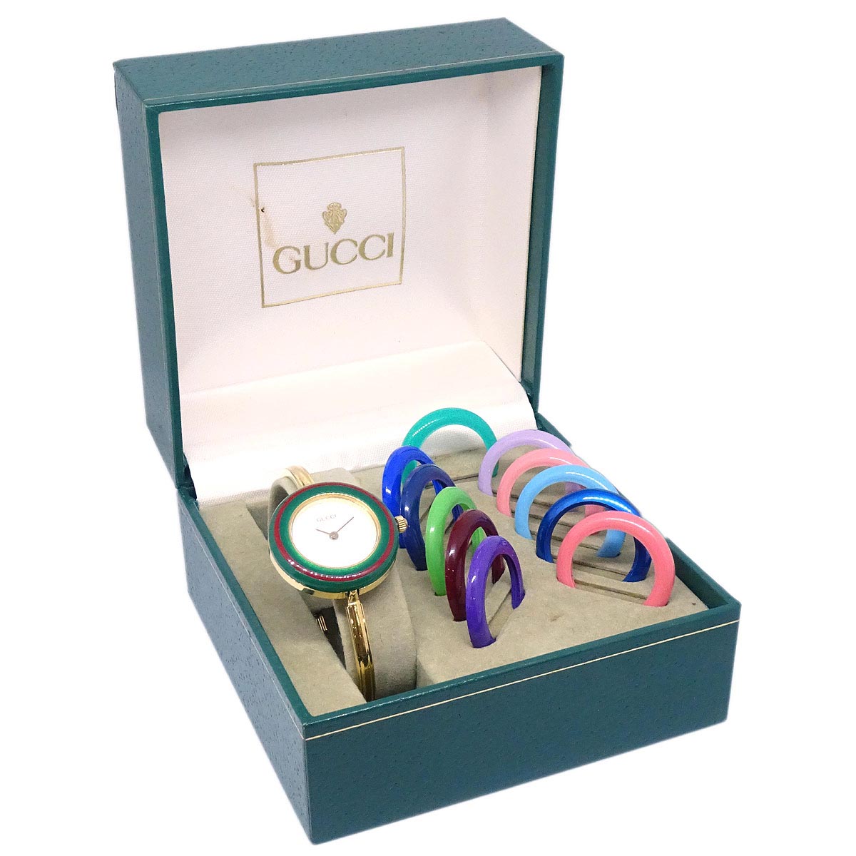 Gucci 11/12.2 Change Bezel Chameleon Quartz Watch SS #S