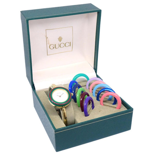 Gucci 11/12.2 Change Bezel Chameleon Quartz Watch SS #S