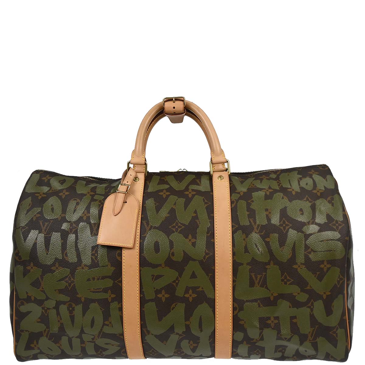 Louis Vuitton Khaki Monogram Graffiti Keepall 50 Duffle Bag M92196