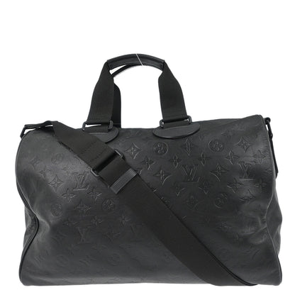 Louis Vuitton 2019 Black Monogram Shadow Speedy Bandouliere 40 M43696