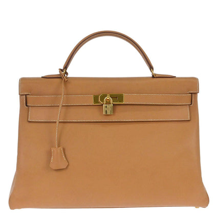 Hermes Natural Courchevel Kelly 40 Retourne Handbag