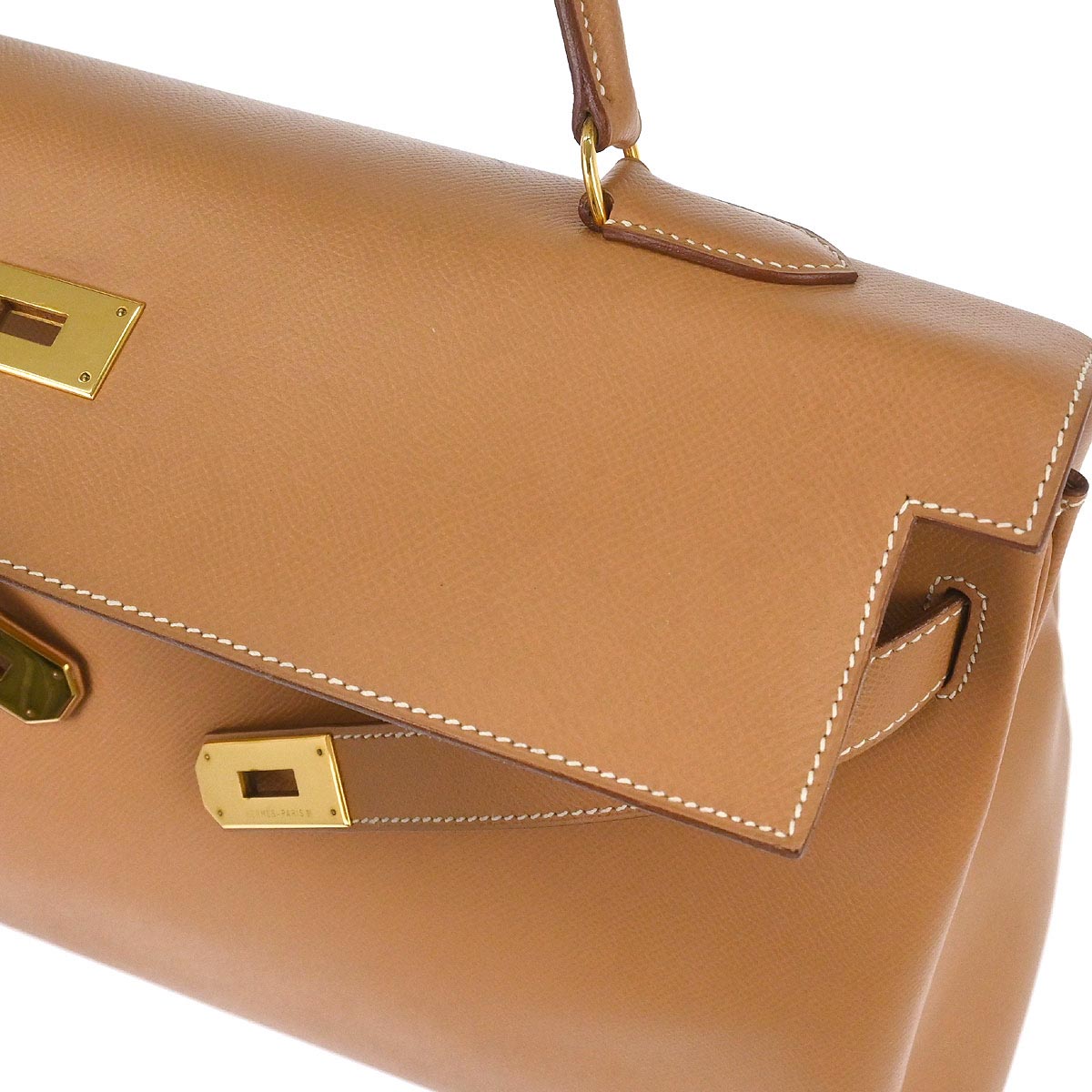 Hermes Natural Courchevel Kelly 40 Retourne Handbag