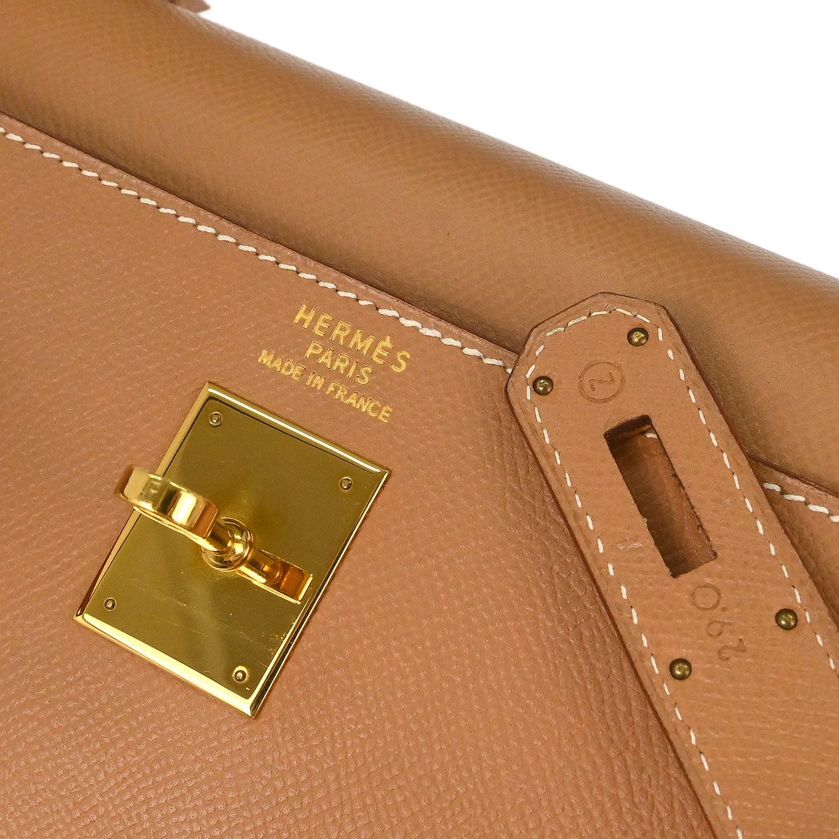 Hermes Natural Courchevel Kelly 40 Retourne Handbag