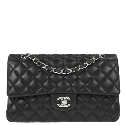 Chanel 2012 Black Lambskin Medium Classic Double Flap Shoulder Bag