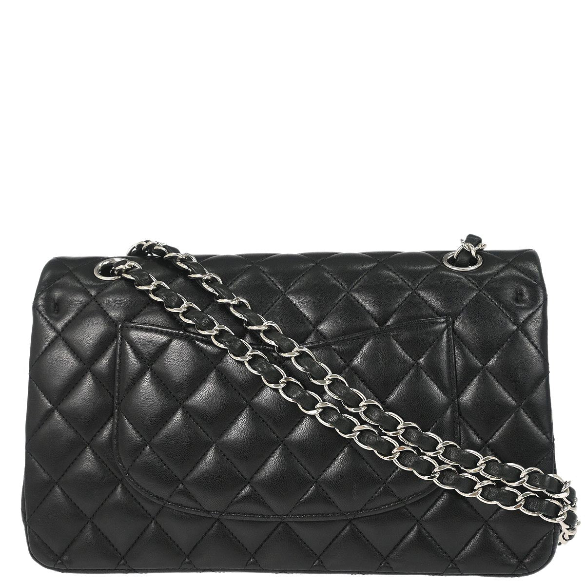 Chanel 2012 Black Lambskin Medium Classic Double Flap Shoulder Bag