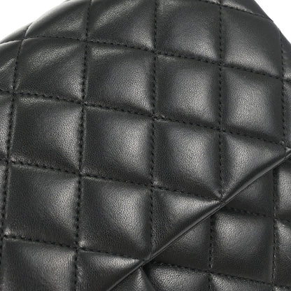Chanel 2012 Black Lambskin Medium Classic Double Flap Shoulder Bag