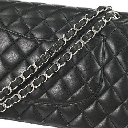 Chanel 2012 Black Lambskin Medium Classic Double Flap Shoulder Bag