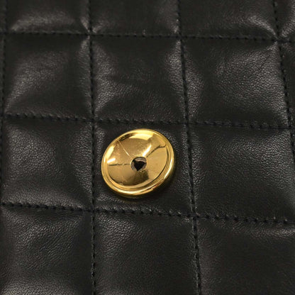 Chanel 1997-1999 Black Lambskin Pushlock Medium Half Flap Shoulder Bag